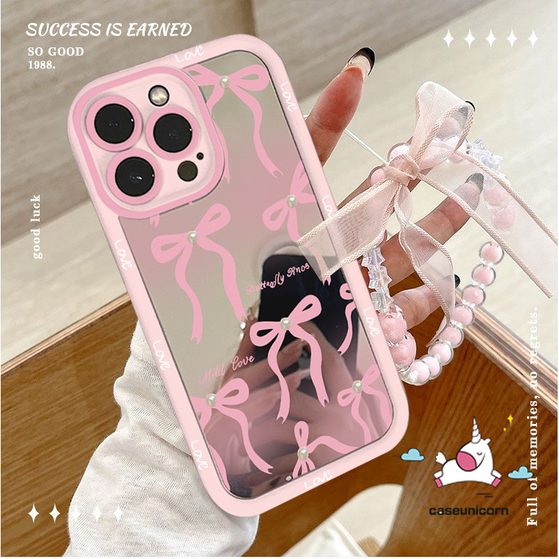 SAMSUNG สําหรับSamsung A36 A26 A14 A15 A05s A06 A12 A16 A05 A13 A54 A35 A51 A24 A56 A32 A22 A03 A52 A03s A53 A55 A50 A50 A10s A11s A10s A23 ปมน่ารักสร้อยข้อมือกระจกสร้อยข้อมือ