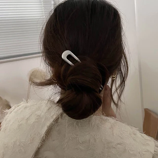 Simple U-Shape Hairpins Elegant โลหะผม Sticks สําหรับผู้หญิงเครื่องมือจัดแต่งทรงผมของขวัญหัวอุปกรณ์เสริม
