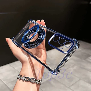 เคส Samsung S24 FE ทรงขายึดถุงลมนิรภัยป้องกันการตกเคสโทรศัพท์แบบใส CDSJ