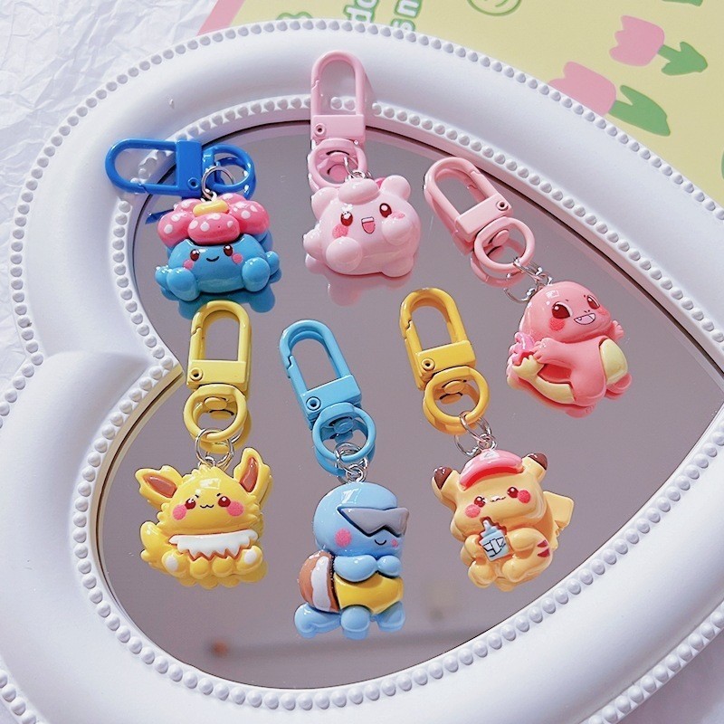 GANTUNGAN HYPE N FANCY CUTE POKEMON RESIN KEYCHAIN CHARMANDER SQUIRTLE PIKACHU EEVEE AFFORDABLE FASH