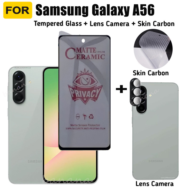 สําหรับ Samsung A56 กระจกนิรภัยความเป็นส่วนตัว Samsung A26 A36 A16 A06 ป้องกันหน้าจอ + กระจกเลนส์กล้