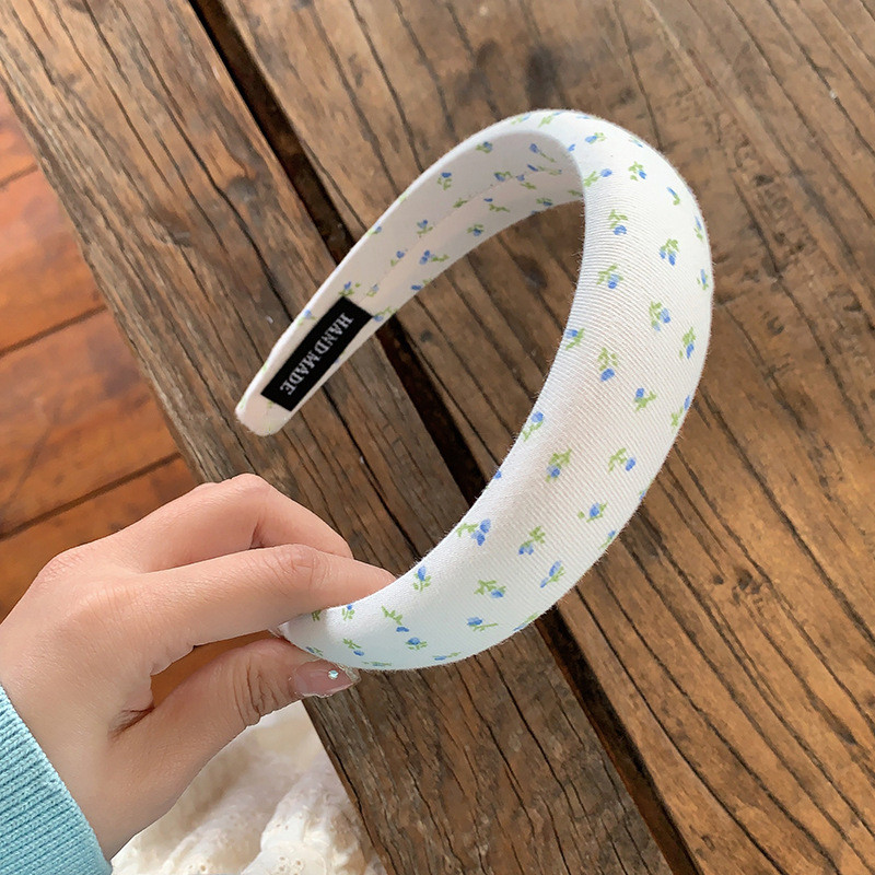 มูกัว/รูปแบบใหม่ดอกไม้ขนาดเล็กแถบคาดศีรษะสีฟ้าอบอุ่น ยี่ฟาน สไตล์เดียวกันแถบคาดศีรษะกะโหลกสูงกิ๊บสวมใส่ด้านนอกอุปกรณ์ผม - รูปที่ 3