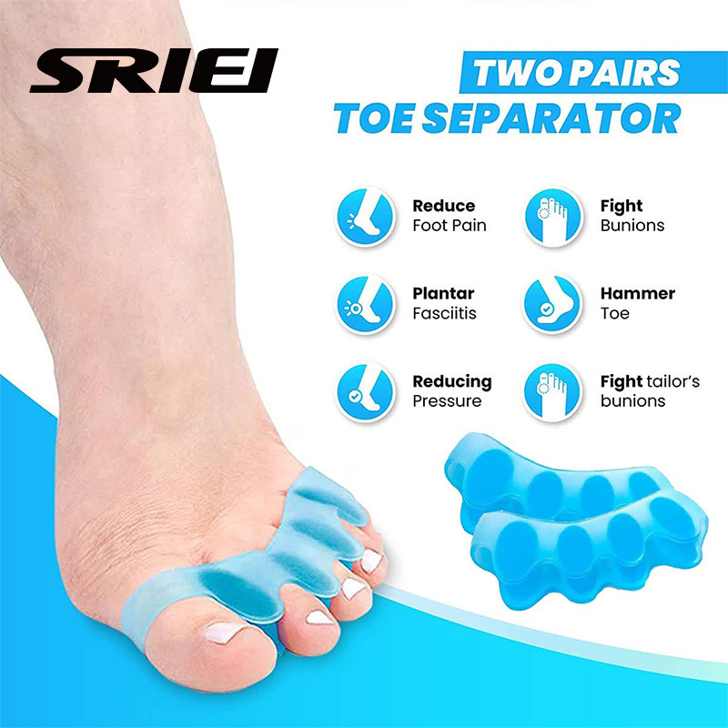 Sriei 1 คู่ซิลิโคน Foot Care Toe Separator Spreader Correction Bunion Hallux Valgus