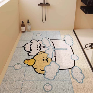 พรม พรมปูพื้น แผ่นรองกันลื่นในห้องน้ำ 60x90cm PVC กันลื่น ดูดซับน้ําได้ดี 3D ลายการ์ตูน