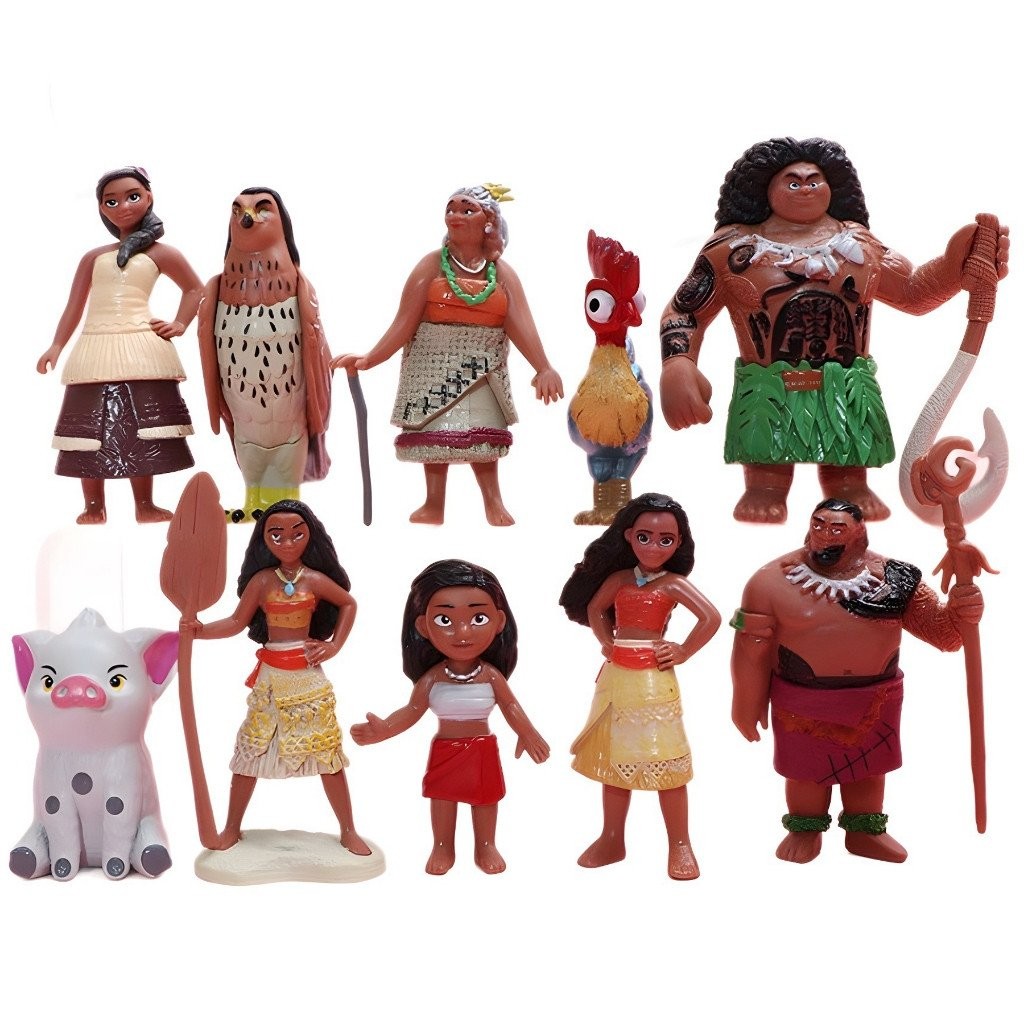 10ชิ้น/เซ็ต8-10เซนติเมตร Moana อะนิเมะรูปชาวบ้าน demigod Maui Moana waialiki heihei หมูรุ่น Q พีวีซีแอ็คชั่นรุ่นตุ๊กตาของเล่น