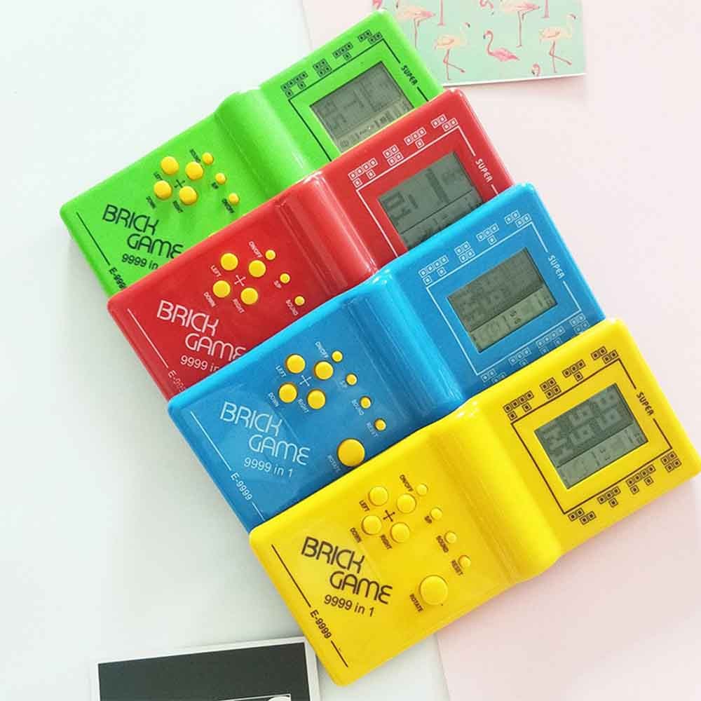 Children Classic Fun Tetris Brick Arcade Mini Game Handheld Electronic Block Boy Game Console LCD To
