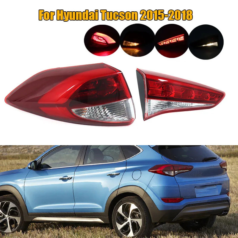 Moto22r สําหรับ Hyundai Tucson 2015 2016-2018 ด้านหลังด้านนอกด้านในไฟท้าย LED ไฟตัดหมอกด้านหลัง 9240