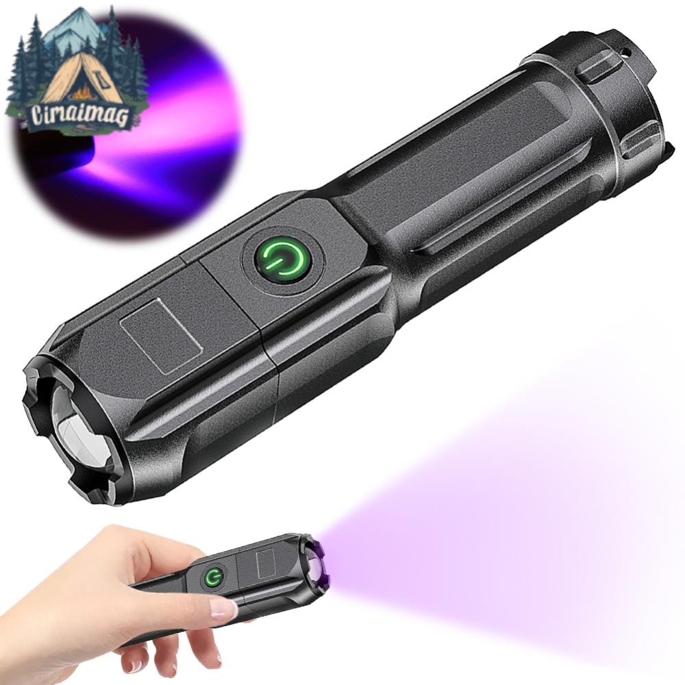 395nm ไฟฉาย UV USB ไฟฉาย Blacklight แบบชาร์จไฟได้สําหรับคราบปัสสาวะสัตว์เลี้ยง