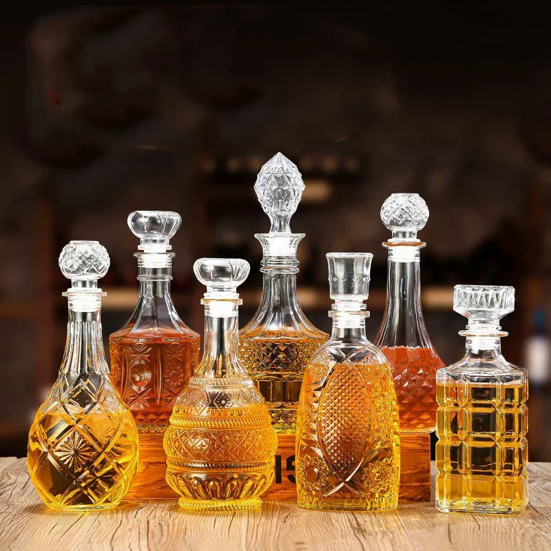 800ML novelty lead-free whiskey decanter party barware whiskey glass bottle for Liquor Scotch Bourbo