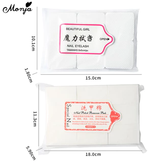 Monja Lint-Free Cotton ยาทาเล็บ เช็ดแห้งสําลีแผ่นทิ้งผ้าเช็ดทําความสะอาด ทําความสะอาด เล็บออกแบบ