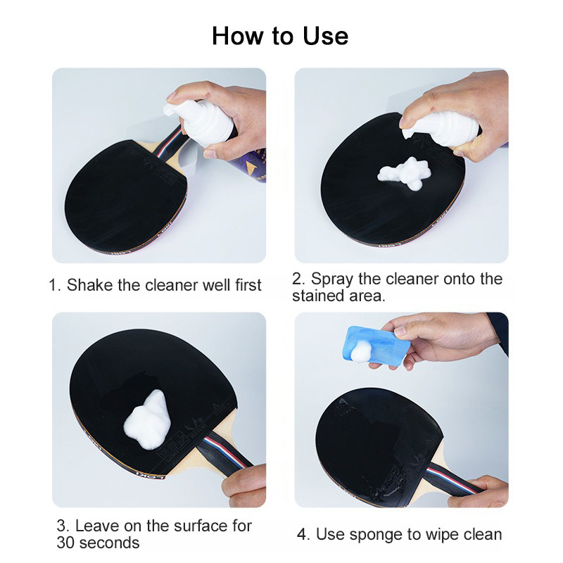 Loki โฟมยางปิงปอง/สเปรย์ทําความสะอาดปิงปองค้างคาวหนาทําความสะอาดการปนเปื้อน 4in1 Maintenance Care Kit 100/200ML - รูปที่ 4