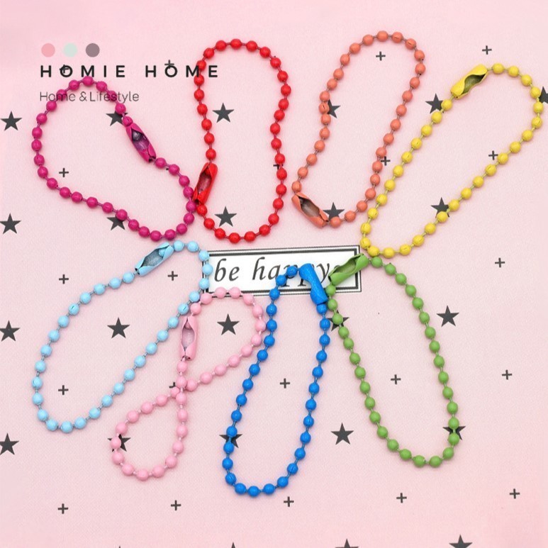 HH-1224 โซ่ไข่ปลา เซ็ต 10 ชิ้น พวงกุญแจไข่ปลา ยาว 12 cm รอบวง 4 cm เลือกสีได้