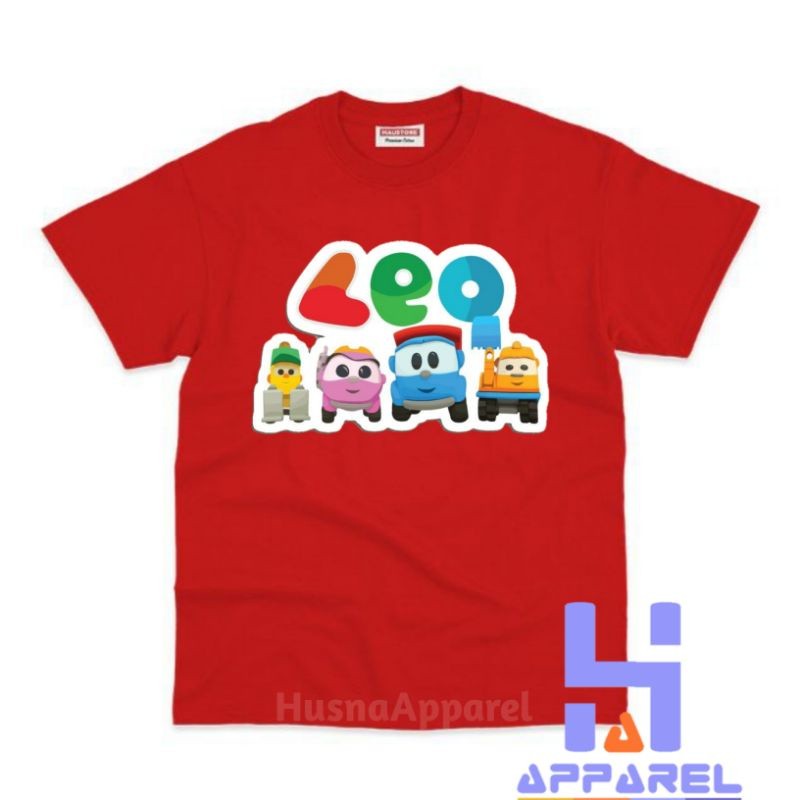 [พร้อมส่ง] การ์ตูนน่ารัก เสื้อยืด ลาย Leo THE TRUCK สําหรับเด็ก เสื้อยืดเด็ก 100-150cm