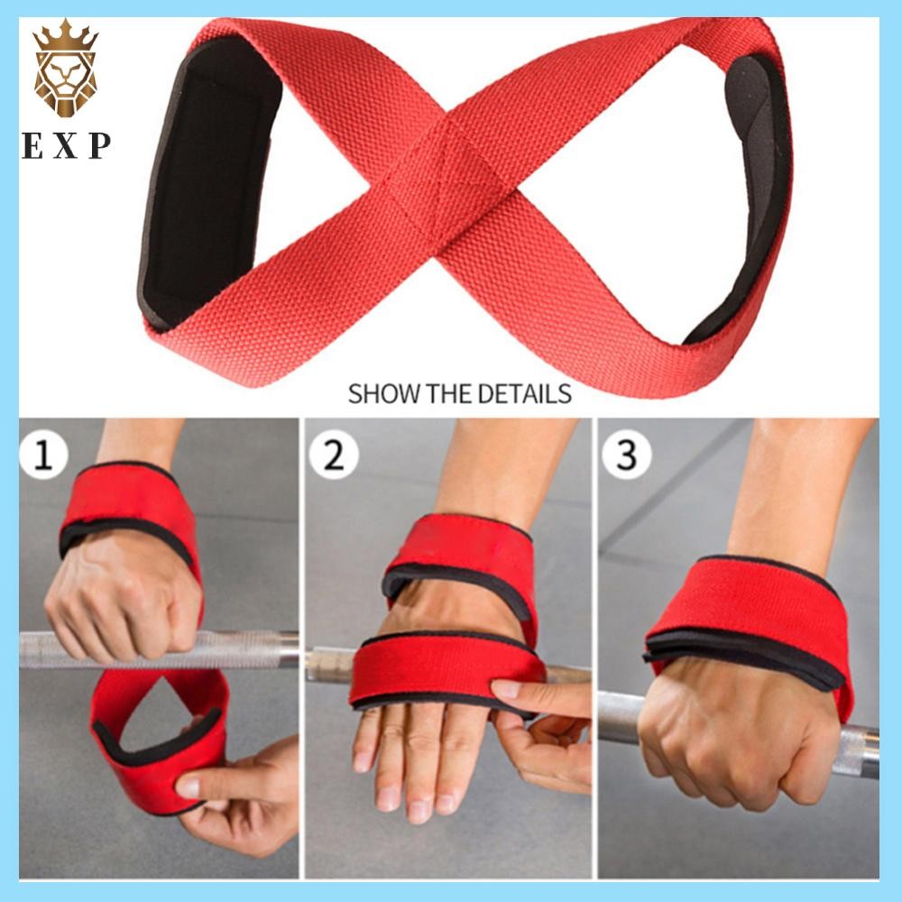 [explosion1.th] Cushion Figure 8 Deadlift Training Straps Pull-Ups Straps for Gym Fitness