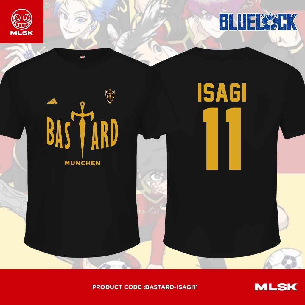 เสื้อ BASTARD MUNCHEN BLUE LOCK ANIME JERSEY SHIRT  ISAGI NOA NOEL KAISER NESS KURONA HIORI KUNIGAMI