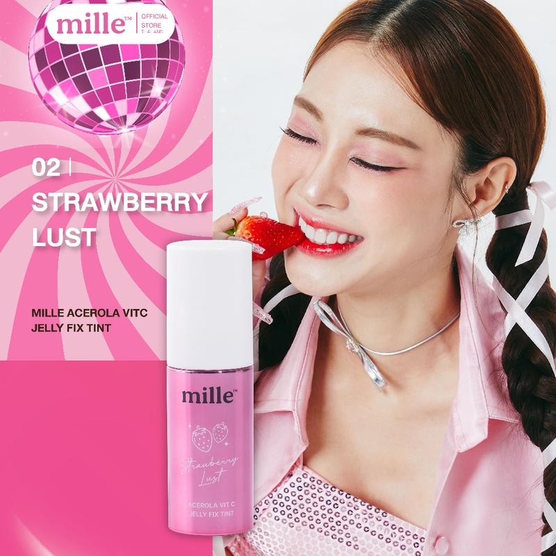 ** 1 แท่ง ** MILLE ACEROLA VIT C JELLY FIX TINT ลิปเจลลี่ทิ้นท์ สีชัด ติดทนริมฝีปาก 5 กรัม #แบบแท่ง - รูปที่ 4