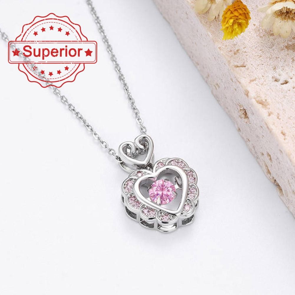 ชุดสีชมพูหัวใจรักสร้อยคอสําหรับหญิงวัยรุ่นที่มีการออกแบบขนาดเล็กโซ่คอปก Y2k A6f3