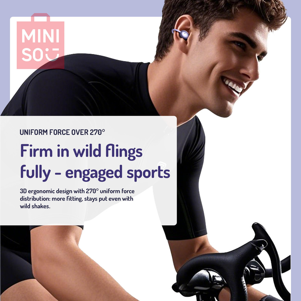 MINISO MS192 หูฟังแบบเปิด หูฟังแบบหนีบ หูฟังบลูทูธ TWS หูฟังกีฬา หูฟังไร้สายบลูทูธ 5.4 หูฟังแปล หูฟังเบาสบาย หูฟังดีไซน์รูปตัว C กันน้ำระดับ IPX5