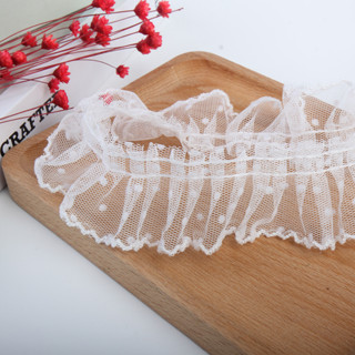 [100cm] ลูกไม้ 4 ซม. พับลูกไม้ริบบิ้นพัดลมช่วยกันกระเป๋าปวด …