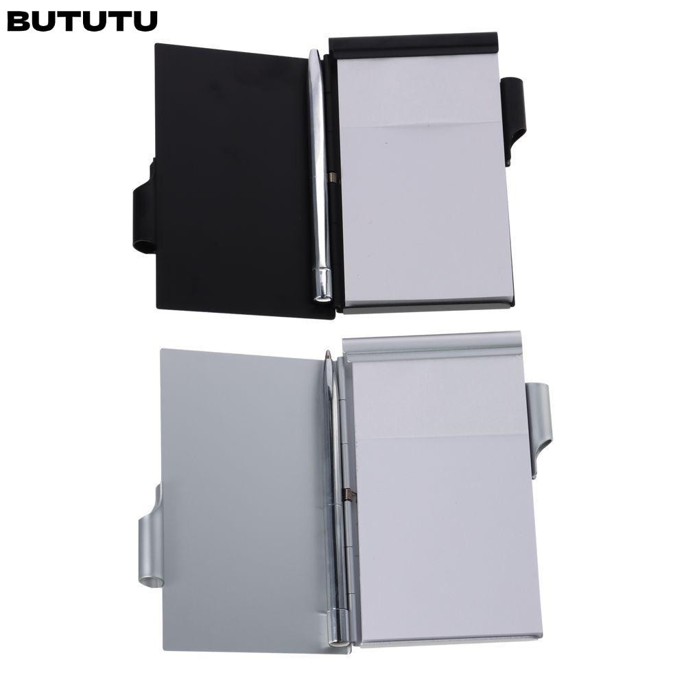 Bututu สมุดโน้ต อลูมิเนียมโลหะ พร้อมปากกา และกระดาษรีฟิล แบบพกพา สําหรับเดินทาง