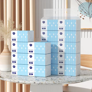 tissue (พร้อมส่งจากไทย)กระดาษทิชชู่ กระดาษชำระ กระดาษทิชชู่เช็ดหน้า ทิชชู่เช็ดมือ 1ห่อ400 แผ่น หนา4ชั้น 1 ลังมี 10 ห่