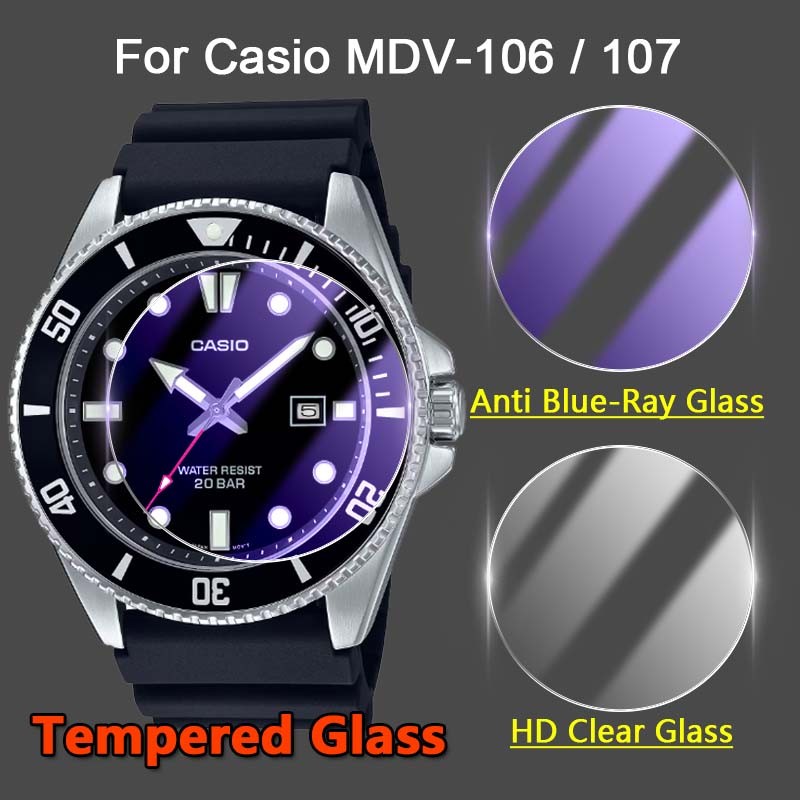 2-6 ชิ้นสําหรับ Compatible With MDV-106 MDV-107 SmartWatch 2.5D Ultra Slim Clear/Anti Purple Light 9H Tough กระจกนิรภัยป้องกันหน้าจอฟิล์ม