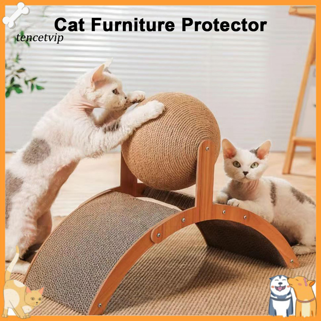 Vip Cat Toy Ferris Wheel ของเล่นแมว 2-in-1 Cat Scratching Pad with Sisal Rope Ball Premium Cardboard