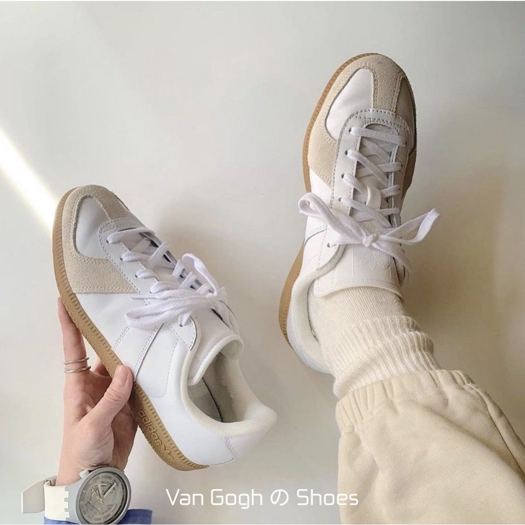 AD originals BW Army Casual All-Match รองเท้าเทรนนิ่งเยอรมันผู้ชายผู้หญิงสีเบจสีขาว BZ0579