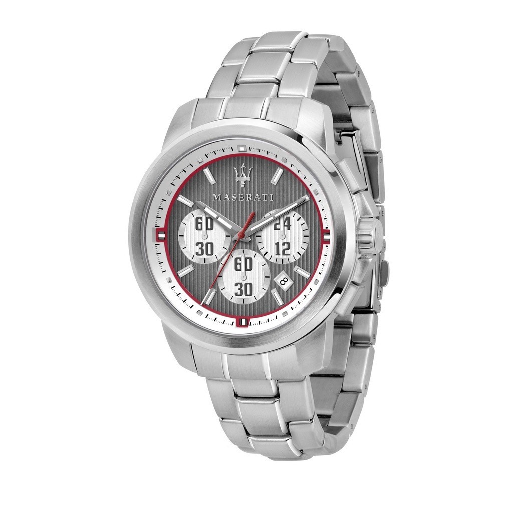 Maserati Royale นาฬิกาข้อมือควอตซ์ สายสแตนเลส สีเงิน สําหรับผู้ชาย 44 มม.8873637003