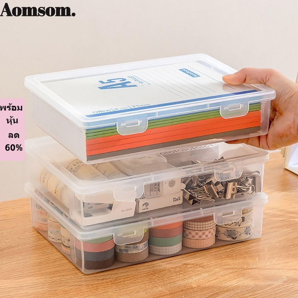 Aomsom กล่องพลาสติกใส ขนาด A4 A5 จุของได้เยอะ กันฝุ่น สําหรับใส่เอกสาร 1 ชิ้น