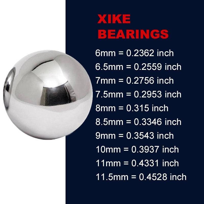Xike 200 ชิ้น 6/6.5/7/7.5/8/8.5/9/10/11.5 มม.แบริ่งลูกเหล็กคุณภาพสูงสําหรับจักรยาน/เกมกลางแจ้ง
