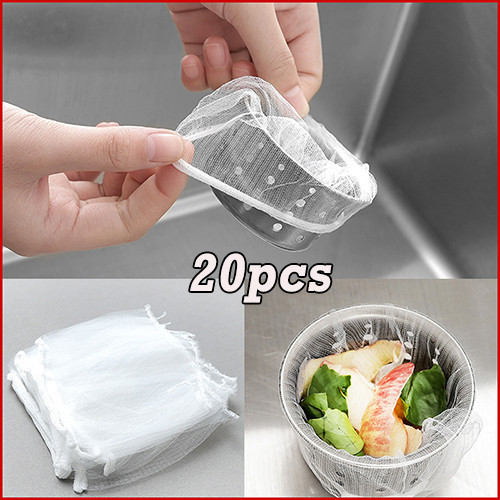 HOME 20ชิ้นทิ้งอ่างล้างจานกรอง,ถุงตาข่ายกรองขยะกรอง,ระบายน้ําหลุมถุงขยะกระเป๋าสุทธิห้องครัวห้องน้ําสะอาดอุปกรณ์
