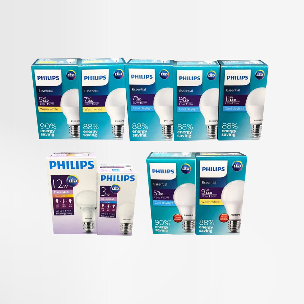 PHILIPS หลอด LED Essential 3W 5W 7W 9W 11W แสง Daylight
