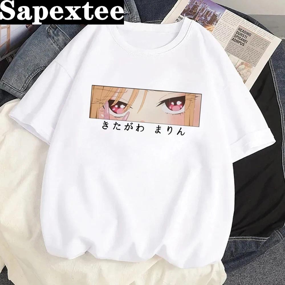 เสื้อยืด พิมพ์ลายการ์ตูนอนิเมะ Marin Kitagawa Kawaii 90s Y2k Goth สไตล์ญี่ปุ่น สําหรับผู้หญิง และผู้ชาย