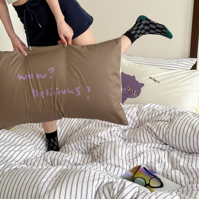 ปลอกหมอน ผ้าฝ้าย 1000TC 100% พิมพ์ลายแมว และสัตว์ ขนาด 48*74 ซม. 1 ชิ้น - รูปที่ 7