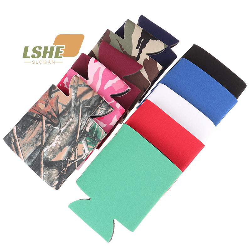 [LSHE] ใหม่ ปลอกหุ้มกระป๋องเบียร์ และโซดา ผ้านีโอพรีน แบบพกพา สําหรับตั้งแคมป์ 5 ชิ้น