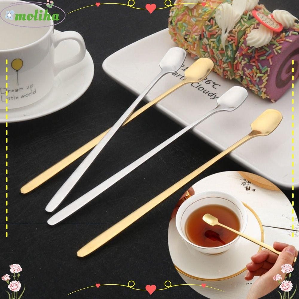Moliha ช้อนคนกาแฟ สเตนเลส 304 ด้ามจับยาว ขนาดเล็ก ใช้ซ้ําได้ คุณภาพสูง