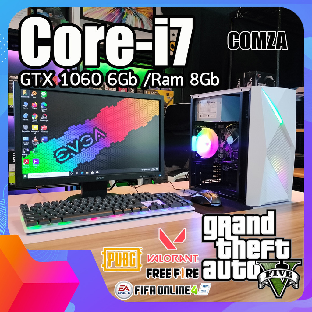 คอมครบชุด Core i7 /GTX 1060 6Gb /Ram 16Gb ทำงาน เล่นเกมส์ Gta V,Pubg,Fifa,Freefire,Valoran สินค้าคุณ