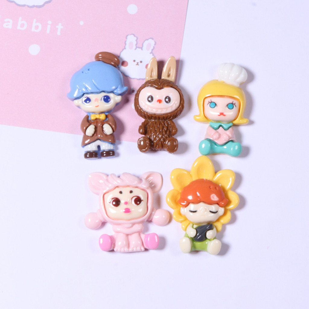 [3 #] ใหม่ แผ่นกาวเรซิ่น แฮนด์เมด ลายการ์ตูนตุ๊กตา แวววาว diy สําหรับทําเครื่องประดับ เคสโทรศัพท์