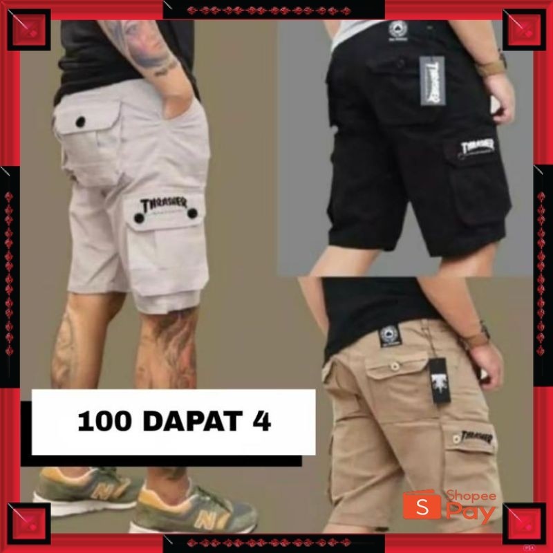 5.5 CARGO // SAVING PACKAGE 100 THOUSAND GET 4 PCS COMFORTABLE CASUAL กางเกงขาสั้นผู้ชาย CARGO