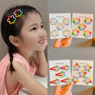 1 ชิ ้ นสายรุ ้ งสีเด ็ กทารกเด ็ ก Hairpin Duckbill คลิปผม Bangs Headwear อุปกรณ ์ เสริม