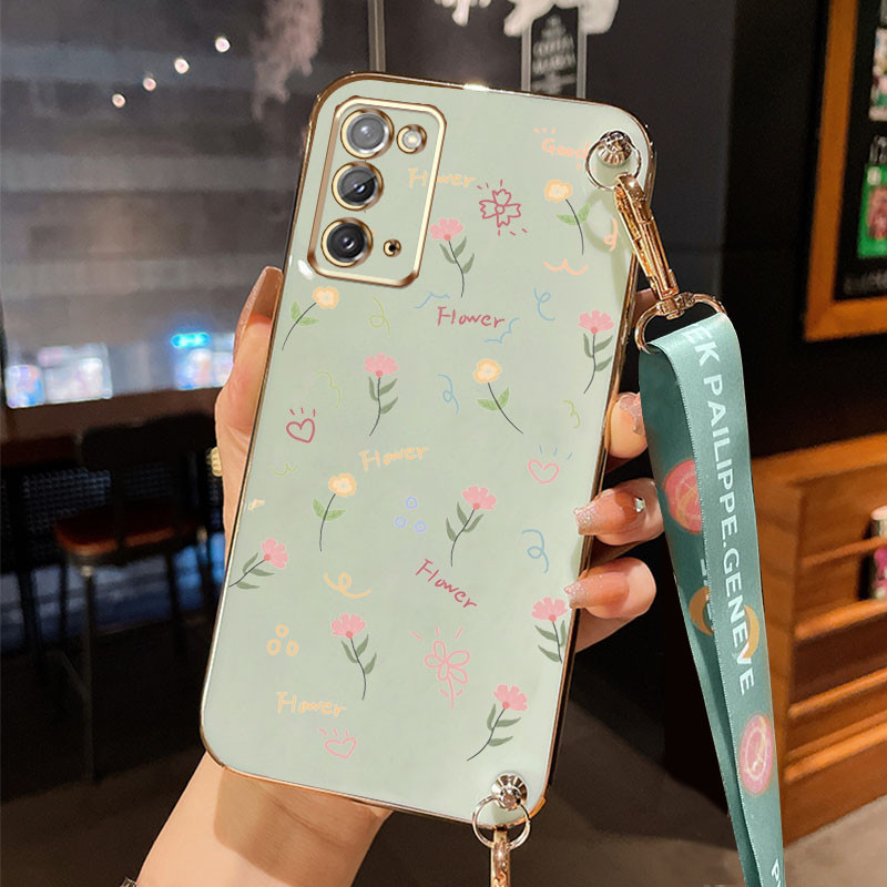 ปลอก Samsung Galaxy หมายเหตุ 20 4G 5G หมายเหตุ 20 Ultra Note 10 Lite S10 Lite 2020 A81 A91 ดอกไม ้ ข