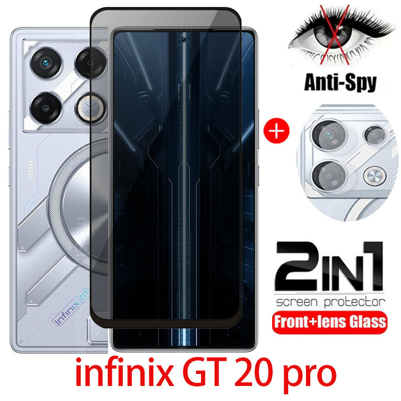 2in1 Full Anti ความเป ็ นส ่ วนตัวฟิล ์ มสําหรับ infinix GT 20 pro 2024 10 แก ้ ว Anti Spy เลนส ์ ฟิล ์ ม Class Full Screen Protector เลนส ์ กล ้ อง