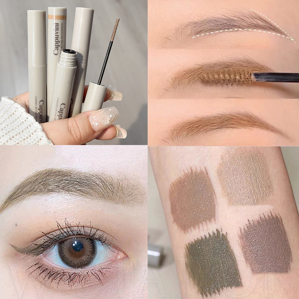 4 สีคิ้ว โทนสี ครีม - กันน้ํารอยเปื้อนหลักฐานติดทนนาน ​-เจลสักคิ้วธรรมชาติ ​- ลิควิด เอ็นฮาเซอร์ ย้อม อาย บราว ครีม ​- เครื่องสําอางแต่งตา