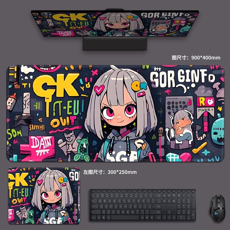 แผ ่ นรองเมาส ์ ขนาดใหญ ่ Graffiti Girl แป ้ นพิมพ ์ Pad Cool หอพักสํานักงานแผ ่ นรองเมาส ์ แผ ่ นรองโต ๊ ะ