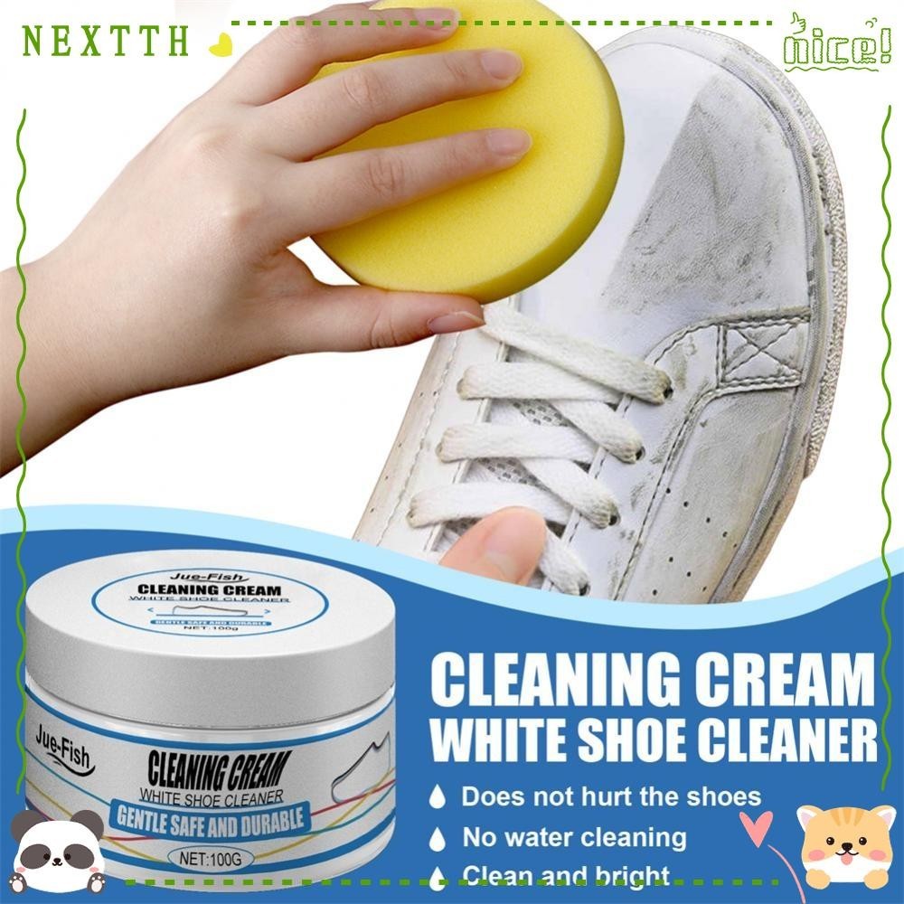 Nextth White Shoes Cleaning Cream ฟองน ้ ําเช ็ ดไวท ์ เทนนิ ่ งที ่ มีประสิทธิภาพอเนกประสงค ์