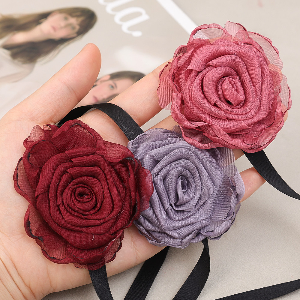 สร ้ อยคอเค ้ นคอริบบิ ้ นกุหลาบสีแดง - เครื ่ องประดับ - Punk, Gothic, Elegant, แฟชั ่ น - สร ้ อยคอกระดูกไหปลาร ้ า - เชือกยาวปรับได ้ - สําหรับตกแต ่ งงานปาร ์ ตี ้ - รูปที่ 4