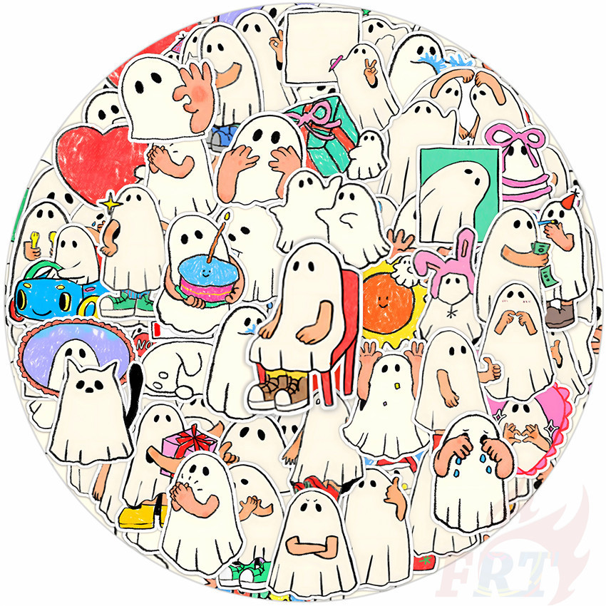 90ชิ้น/เซ็ต ❤ สติ๊กเกอร์คู่มือไดอารี่ขนาดเล็ก Q White Ghost ❤ Diy แฟชั่นสมุดภาพอัลบั้มตกแต่งสติ๊กเกอร์สติ๊กเกอร์ (ขนาด:2~3ซม.)