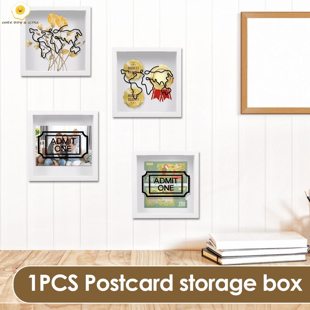 Ticket Shadow กล่อง 20x20 ซม. 3D กรอบรูปสําหรับบรรจุ Deep Display Case กรอบ DIY Ticket Memory Box SHOPSBC2994