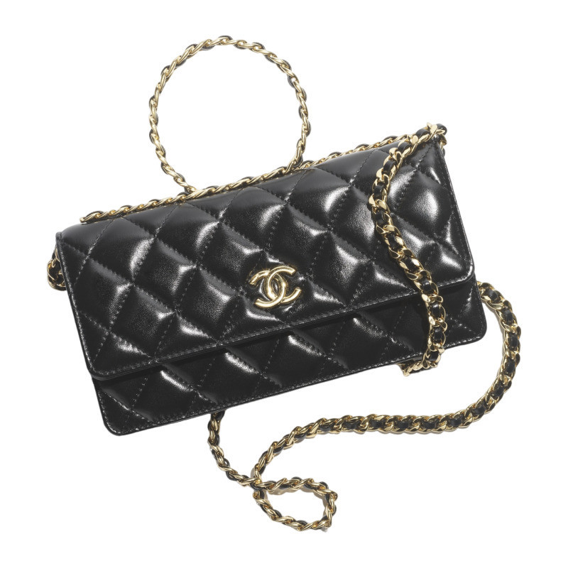 Chanel/Chanel Women's Bag Clutch con catena Black Classic Lambskin One Shoulder Crossbody
